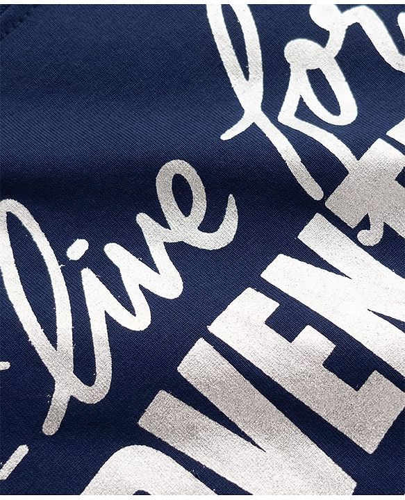 Pine Kids Cotton Knit T-Shirts Round Neck Half Sleeves Adventure Graphic Navy 4-5 Years