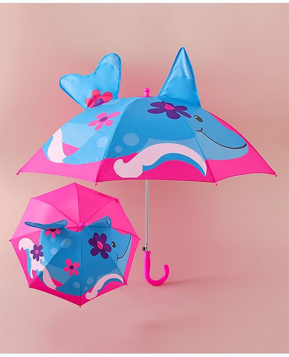Babyhug Free Size Umbrella with Shark Print - Blue
