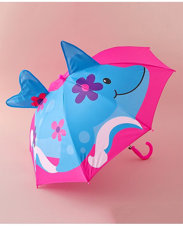 Babyhug Free Size Umbrella with Shark Print - Blue