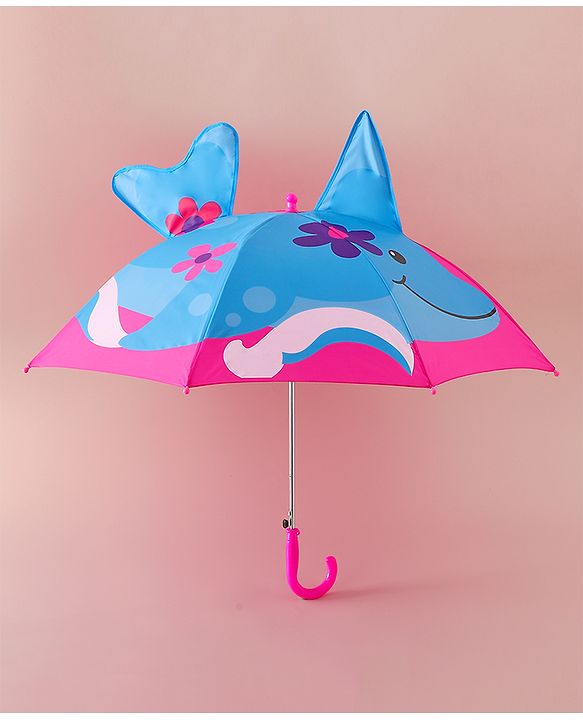 Babyhug Free Size Umbrella with Shark Print - Blue