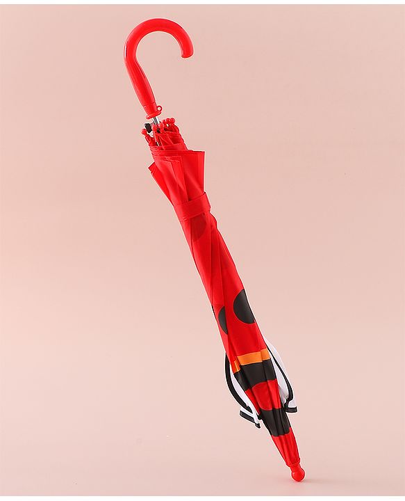 Babyhug Free Size Umbrella with Polka Dots Print & Applique - Red