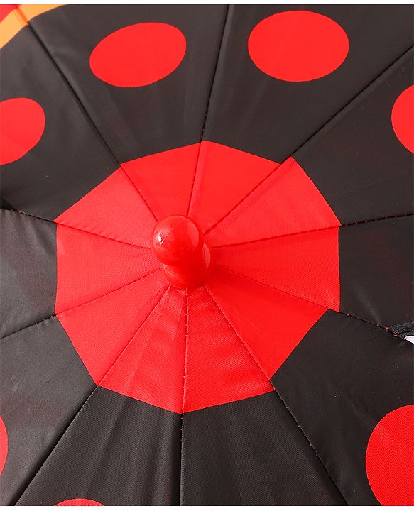 Babyhug Free Size Umbrella with Polka Dots Print & Applique - Red