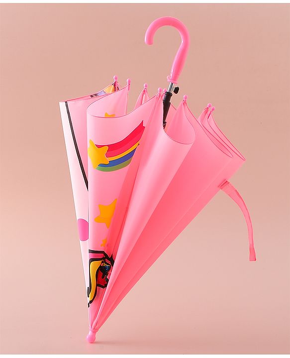 Babyhug Free Size Umbrella with Unicorn Print - Pink
