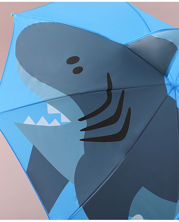 Babyhug Free Size Umbrella with Shark Print - Blue