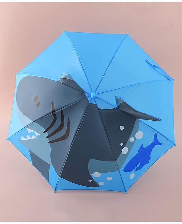 Babyhug Free Size Umbrella with Shark Print - Blue