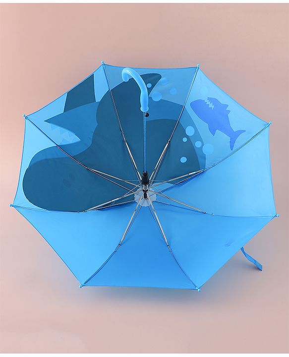 Babyhug Free Size Umbrella with Shark Print - Blue