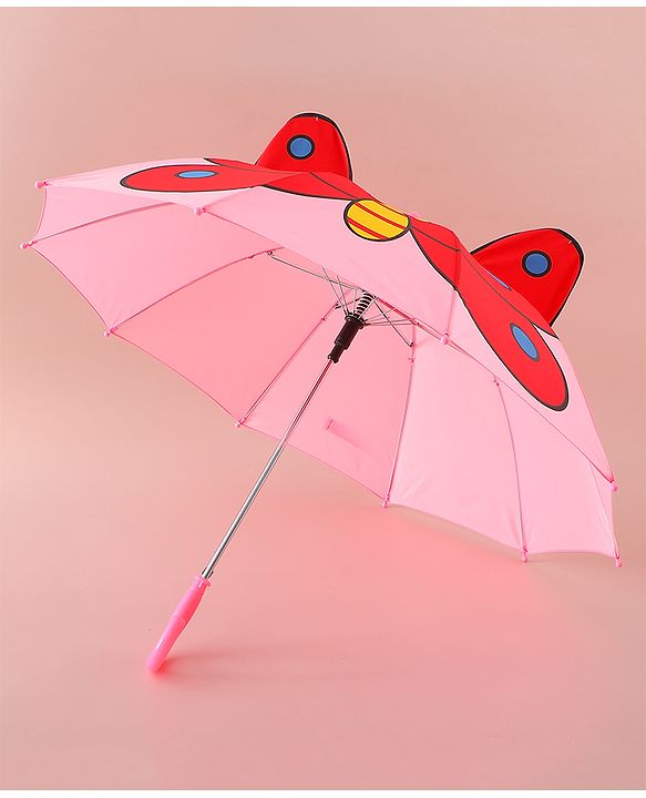Babyhug Free Size Umbrella with Butterfly Print - Pink