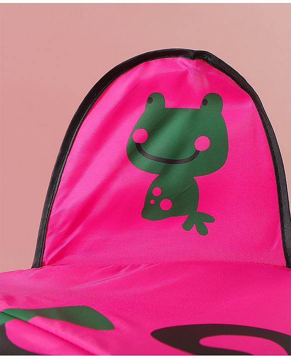 Babyhug Free Size Umbrella with Princess & Frog Print - Fuchsia
