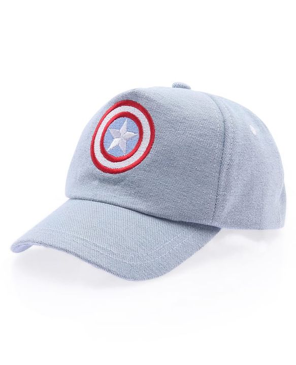 Pine Kids Marvel Cotton Woven Summer Cap with Avengers Graphic White - Diameter 16.5 cm