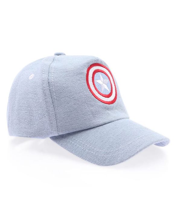 Pine Kids Marvel Cotton Woven Summer Cap with Avengers Graphic White - Diameter 16.5 cm