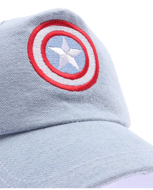 Pine Kids Marvel Cotton Woven Summer Cap with Avengers Graphic White - Diameter 16.5 cm
