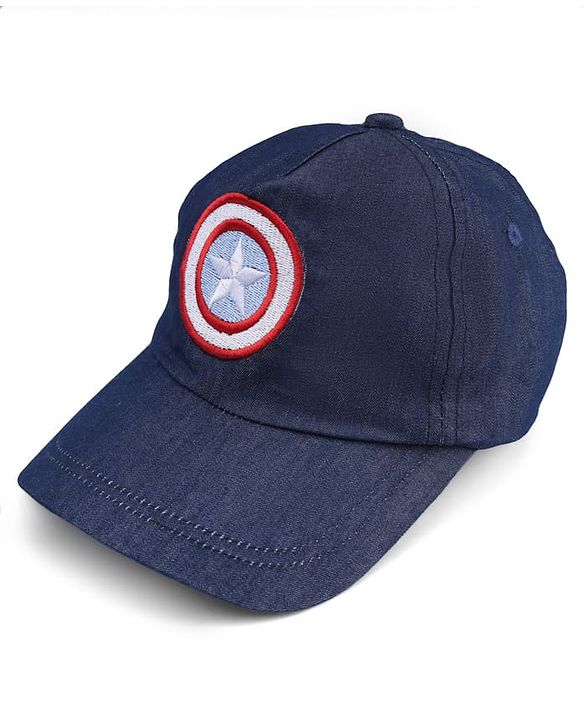 Pine Kids Marvel Cotton Woven Summer Cap With Avengers Graphics Blue - Diameter 21 cm