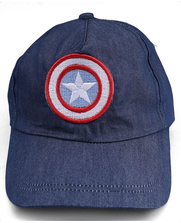 Pine Kids Marvel Cotton Woven Summer Cap With Avengers Graphics Blue - Diameter 21 cm