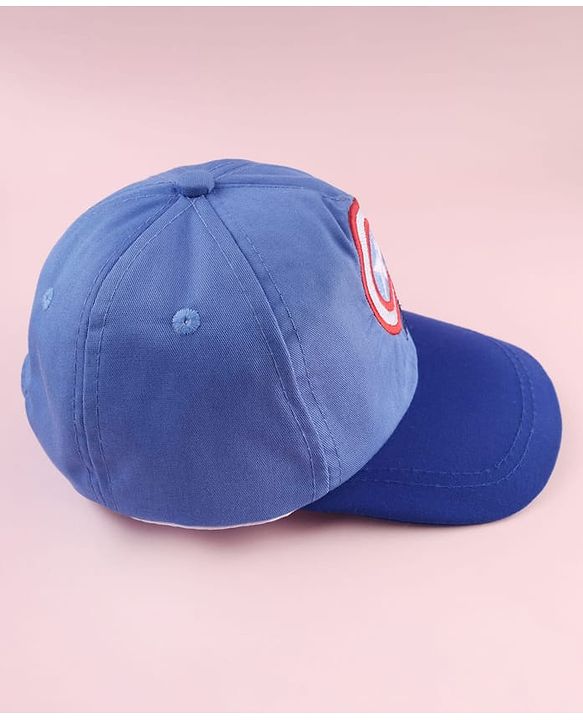 Pine Kids Marvel Cotton Woven Summer Cap With Avengers Graphics Blue - Diameter 18 cm