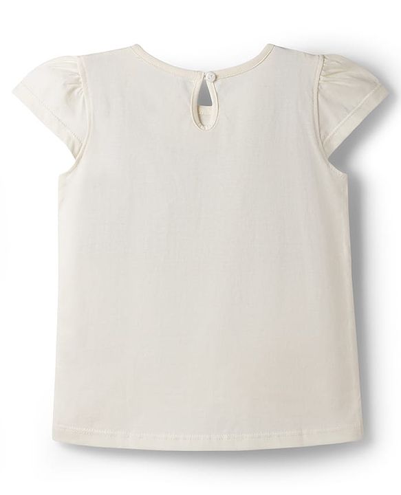 Babyhug 100% Cotton Knit Half Sleeves T-Shirts with Floral Print Pack of 3 - Orange Cream & Blue