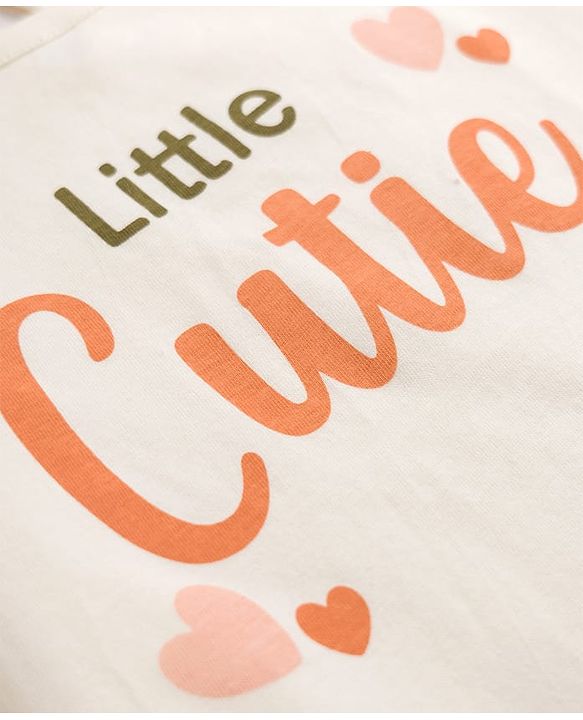 Babyhug 100% Cotton Knit Half Sleeves T-Shirts with Floral Print Pack of 3 - Orange Cream & Blue