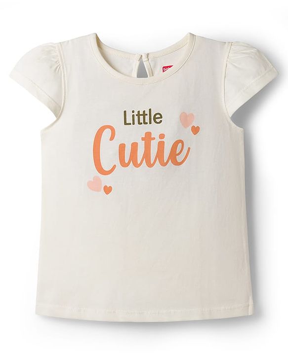 Babyhug 100% Cotton Knit Half Sleeves T-Shirts with Floral Print Pack of 3 - Orange Cream & Blue