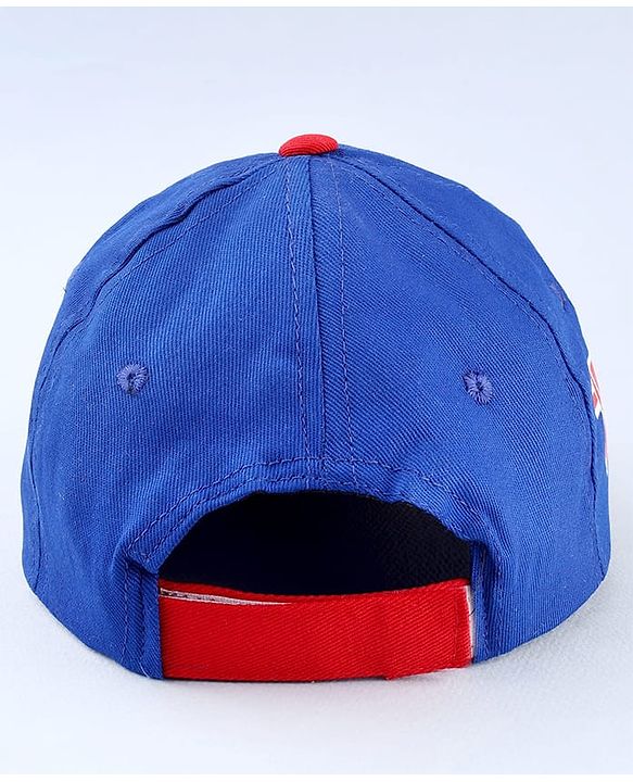 Pine Kids Marvel Cotton Woven  Summer Cap with Avengers Graphics Blue & Red- Diameter 52 cm