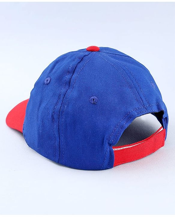 Pine Kids Marvel Cotton Woven  Summer Cap with Avengers Graphics Blue & Red- Diameter 52 cm