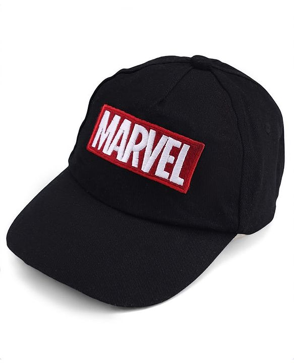 Pine Kids Marvel Cotton Woven Summer Cap With Avengers Graphics Black - Diameter 20 cm