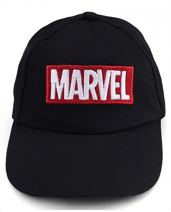 Pine Kids Marvel Cotton Woven Summer Cap With Avengers Graphics Black - Diameter 20 cm