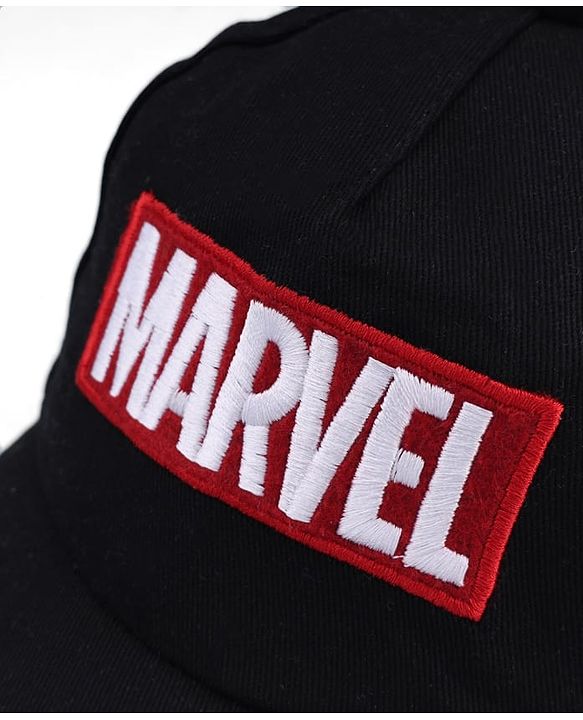 Pine Kids Marvel Cotton Woven Summer Cap With Avengers Graphics Black - Diameter 20 cm