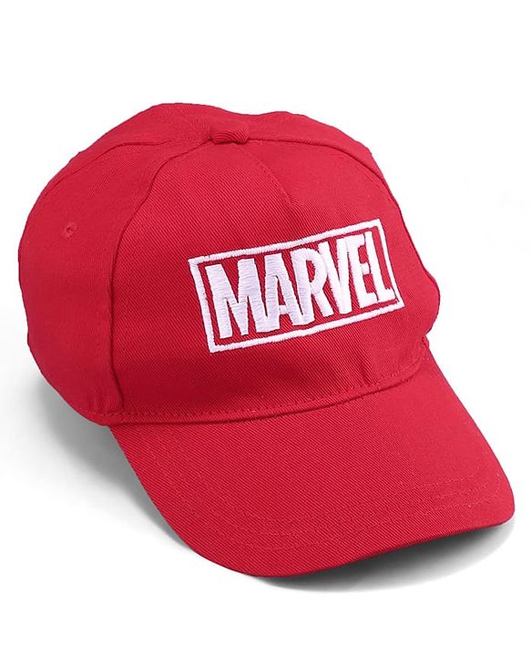 Pine Kids Marvel Cotton Woven Summer Cap With Marvel Print Red - Diameter 16 cm