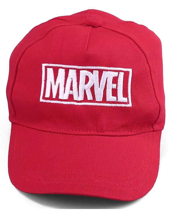 Pine Kids Marvel Cotton Woven Summer Cap With Marvel Print Red - Diameter 16 cm