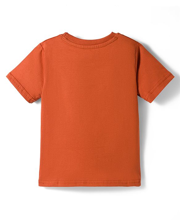Babyhug Cotton Knit Half Sleeves T-Shirt With Tiger Print - Multicolor