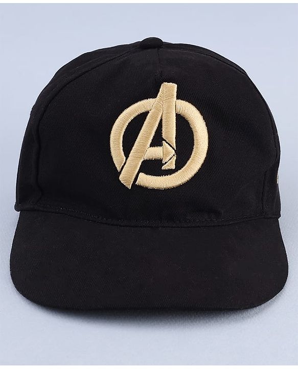 Pine Kids Marvel Cotton Woven Summer Cap With Avengers Print Black - Diameter 20