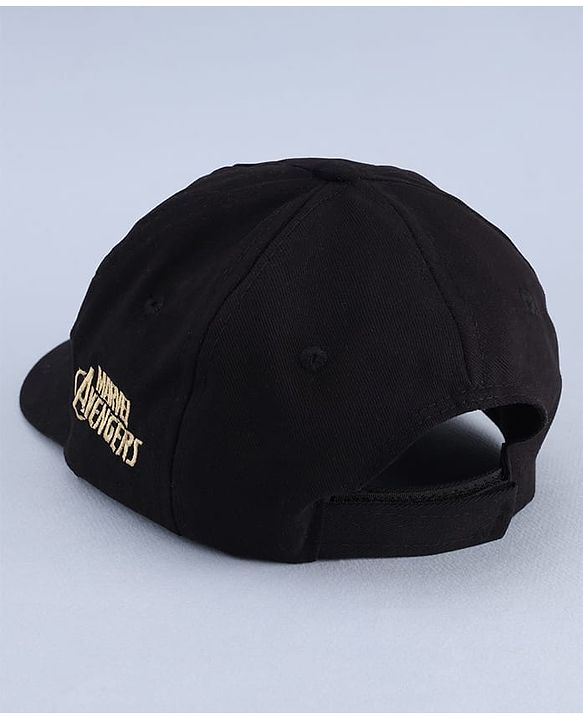 Pine Kids Marvel Cotton Woven Summer Cap With Avengers Print Black - Diameter 20