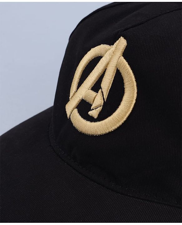 Pine Kids Marvel Cotton Woven Summer Cap With Avengers Print Black - Diameter 20