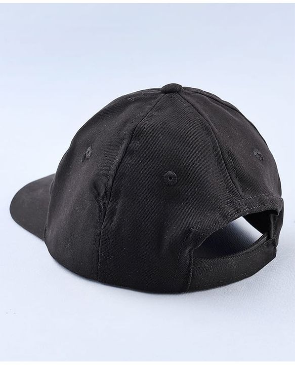 Pine Kids Marvel Cotton Woven Summer Cap with Black Panther Graphics Black- Diameter 52 cm