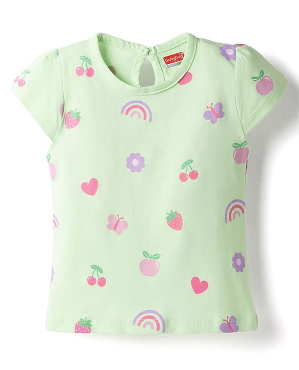 Babyhug Cotton Knit T-Shirts with Graphics Half Sleeves Round Neck Multi Color 6-9 Months Pack of 3
