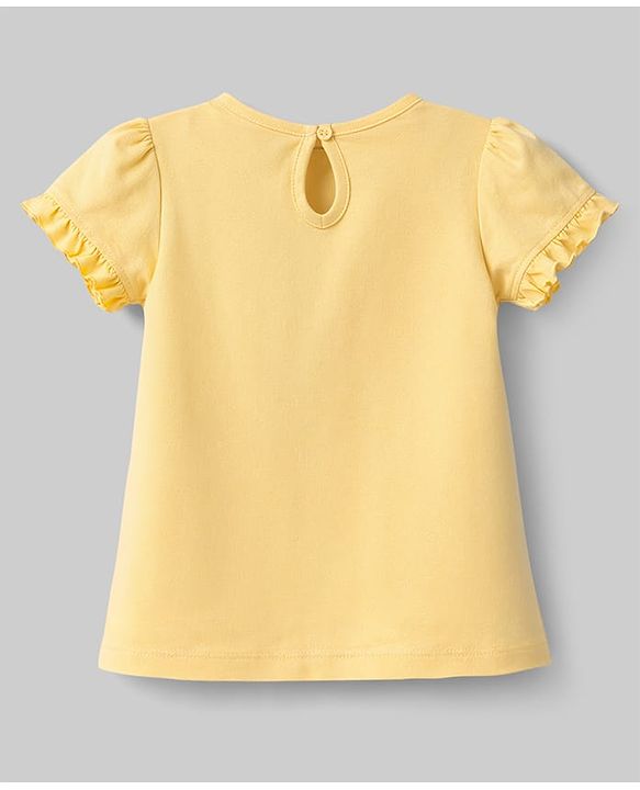 Babyhug Cotton Knit Half Sleeves T-Shirt With Floral & Bird Print - Multicolor