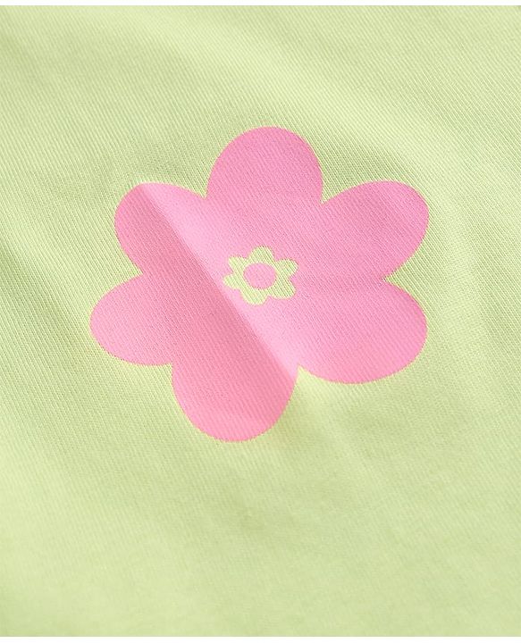 Babyhug Cotton Knit T-Shirt with Frill Detailing Multi Color 6-9 Months