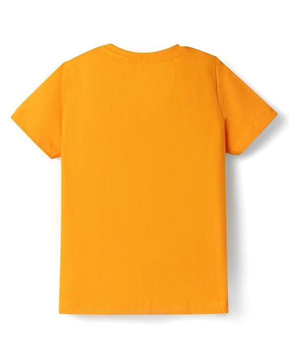 Pine Kids 100% Cotton Knit Half Sleeves Butterfly Printed T-Shirt - Orange