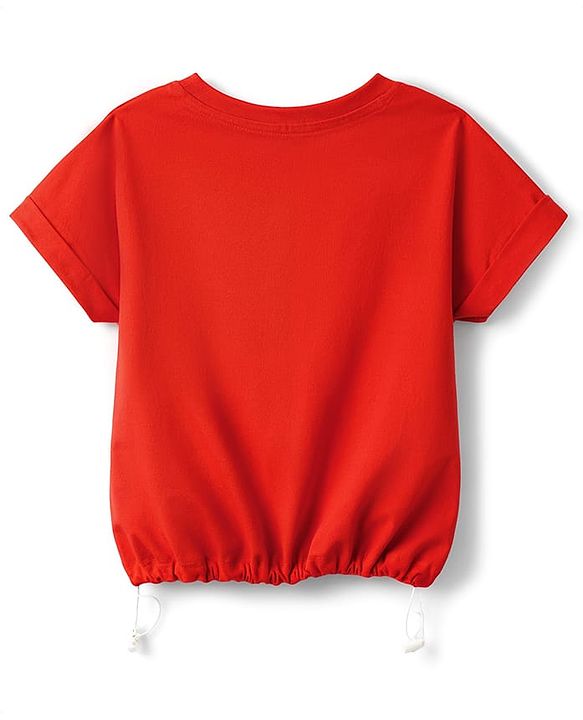 Pine Kids Cotton Knit T-Shirt with Graphic Print Red 4-5 Years