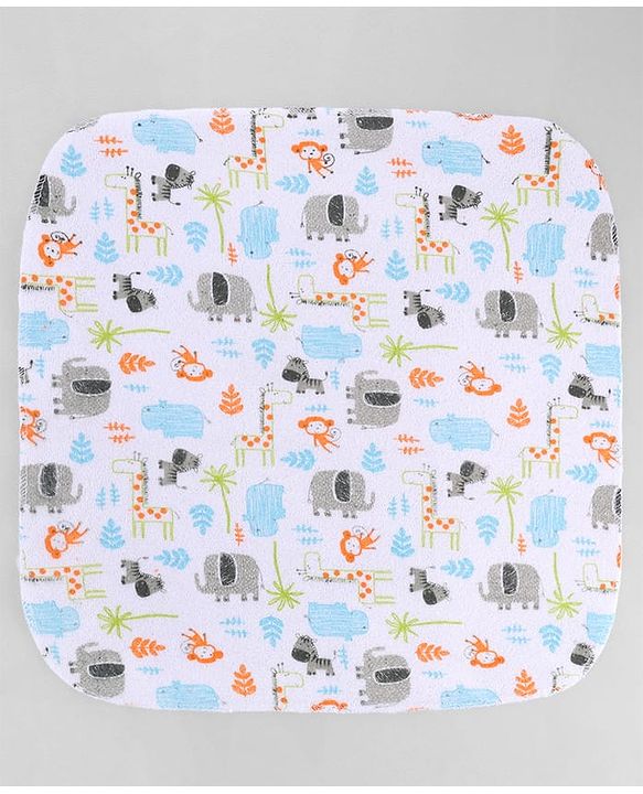 Babyhug 100% Cotton Terry Washcloth & Burp Cloth Set of 12| Ultra Soft & Absorbent| Quick Dry| Multicolour Prints & Solids| Gentle on Baby Skin | Newborn & Baby Essentials