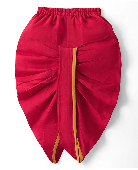 Babyhug Cotton Blend Woven Full Sleeves Kurta Dhoti Set With Sequinned Nehru Jacket - Red