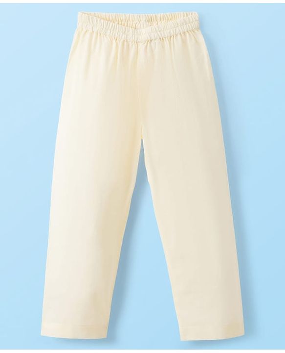 Babyhug Cotton Dobby Woven Full Sleeves Kurta Pajama Set with Dobby Embroidery - Limegreen