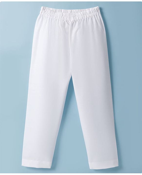 Babyhug Cotton Blend Woven Full Sleeves Kurta Pyjama Set With Embroidered Nehru Jacket - Off White