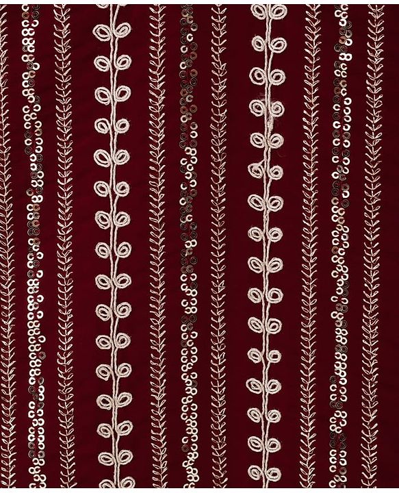 Babyhug Cotton Blend Woven Full Sleeves Embroidered & Sequinned Kurta Pyjama Set - Wine