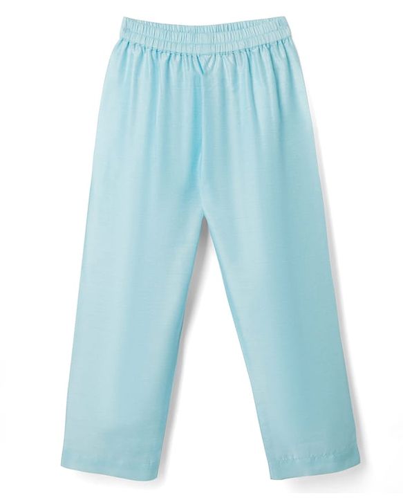 Babyhug Cotton Blend Woven Full Sleeves Kurta Pyjama With Embroidered Nehru Jacket - Light Blue