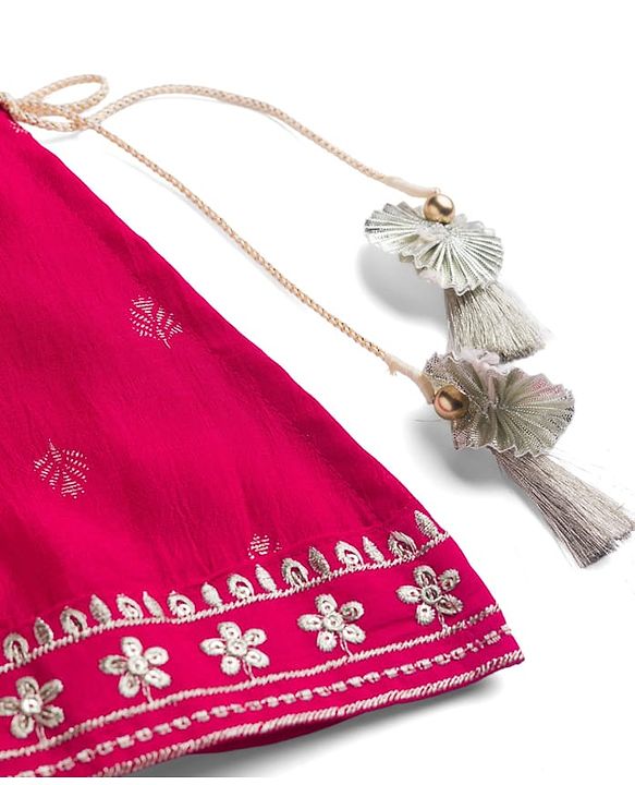 Babyhug Cotton Blend Woven Sleeveless Kurti Gharara Set with Dupatta & Floral Embroidery - Fuchsia