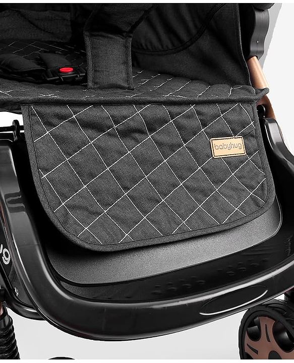 Babyhug Landscape Stroller with Reversible Handle Grey| Multi-Recline Backrest| UV Protection Canopy| 5-Point Harness| All-Wheel Suspension| Swivel Wheels| Trolley-Style Pull Handle| Linked Brake