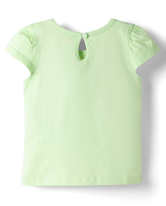 Babyhug Cotton Knit Half Sleeves T-Shirt with Floral Graphics - Multicolor
