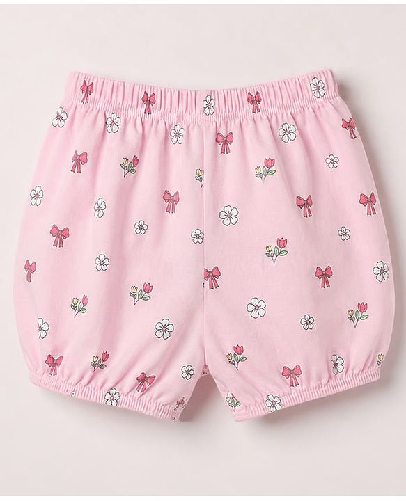 Babyhug 100% Cotton Single Jersey Knit Floral Printed Bloomers Pack of 3 - Multicolour