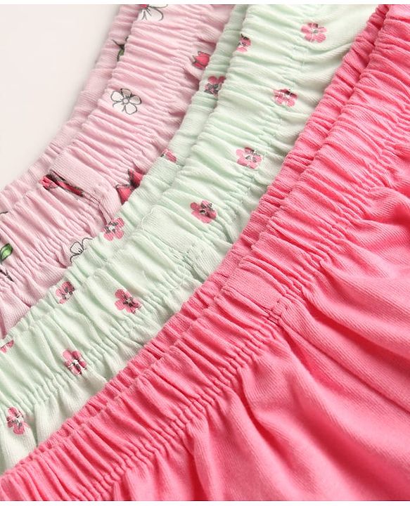 Babyhug 100% Cotton Single Jersey Knit Floral Printed Bloomers Pack of 3 - Multicolour