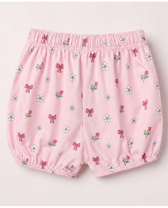 Babyhug 100% Cotton Single Jersey Knit Floral Printed Bloomers Pack of 3 - Multicolour